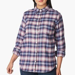 Dickies Women's Long Sleeve Plaid Flannel Shirt, X-S